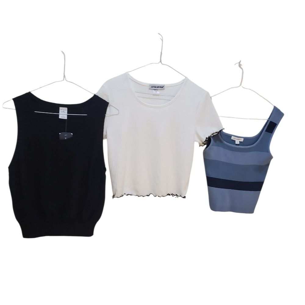 Mixed Brand Black, White, and Blue Tops Set